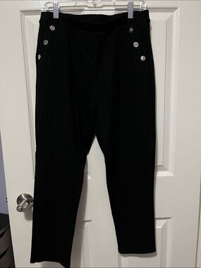 Women's Stretchy Skinny Dress Pants Black Functional Pockets Office Casual